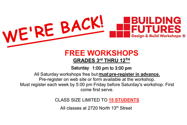 Building Futures Free Saturday Workshops 2022